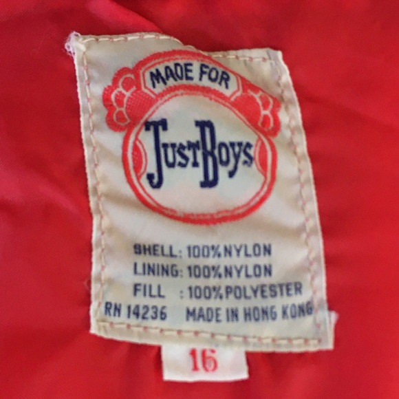 Vintage 70s 80s Just Boys Blue Yellow Red Winter Puffer Vest Stripes 16 - Picture 4 of 9